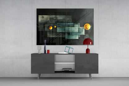 Planet Race Glass Wall Art