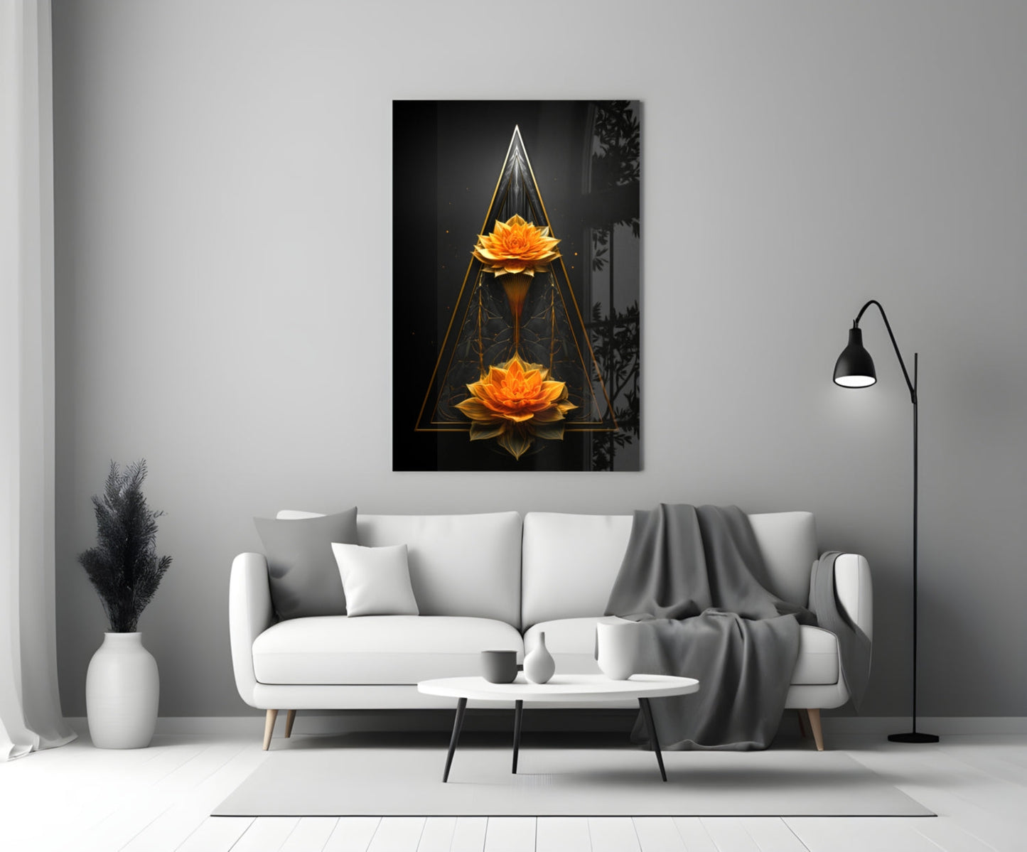 Lotus Glass Wall Art