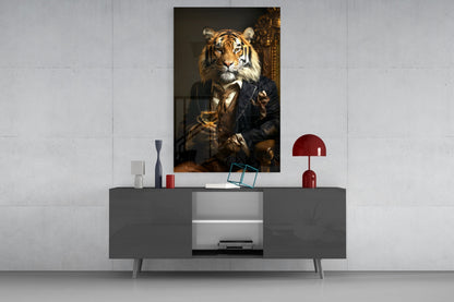 Gentleman Tiger Glass Wall Art