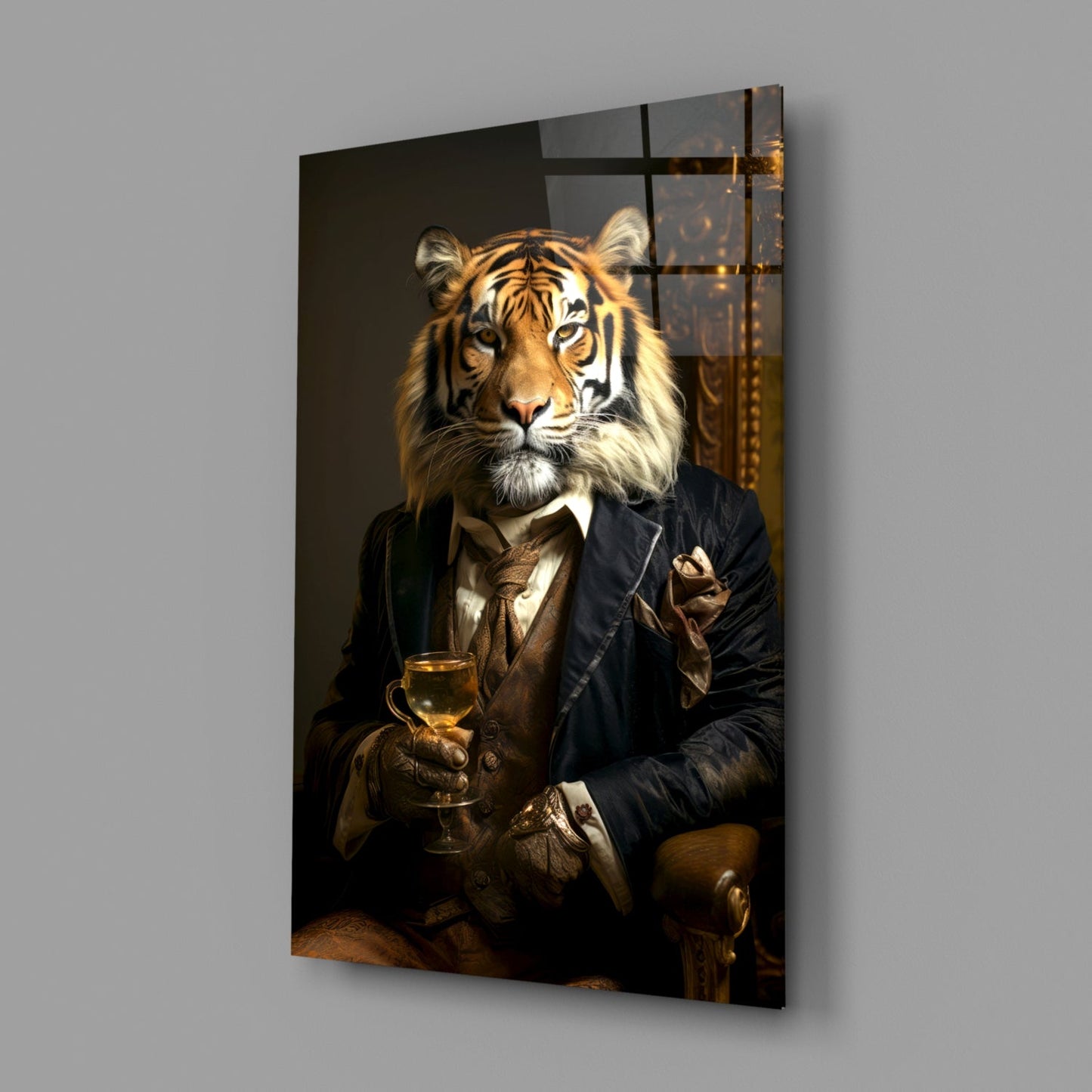 Gentleman Tiger Glass Wall Art