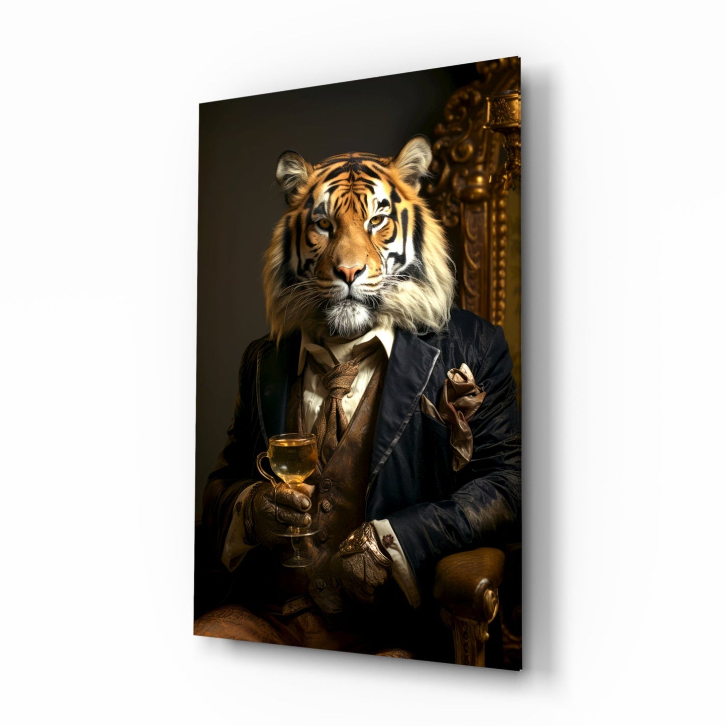 Gentleman Tiger Glass Wall Art