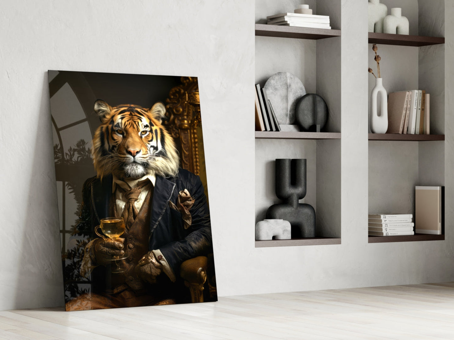 Gentleman Tiger Glass Wall Art