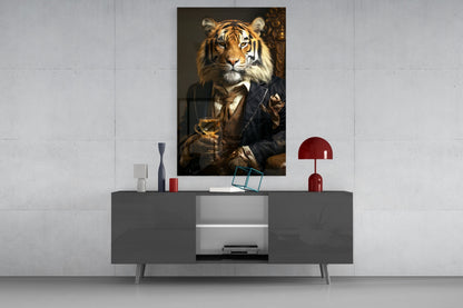 Aristocrat Tiger Gold Goblet Glass Wall Art
