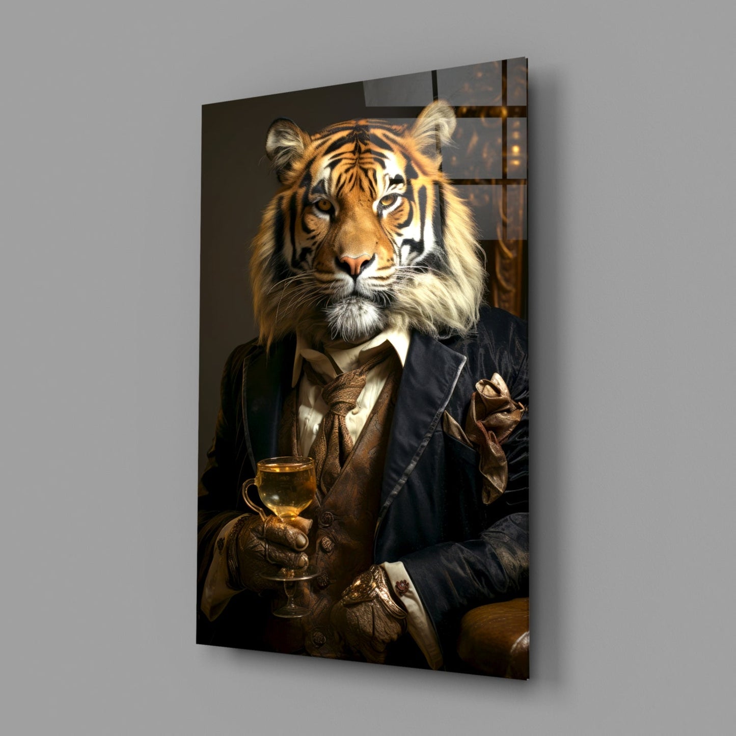 Aristocrat Tiger Gold Goblet Glass Wall Art