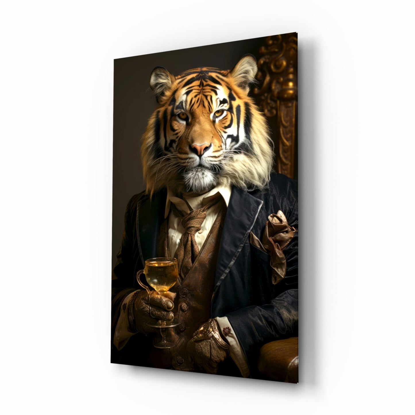 Aristocrat Tiger Gold Goblet Glass Wall Art