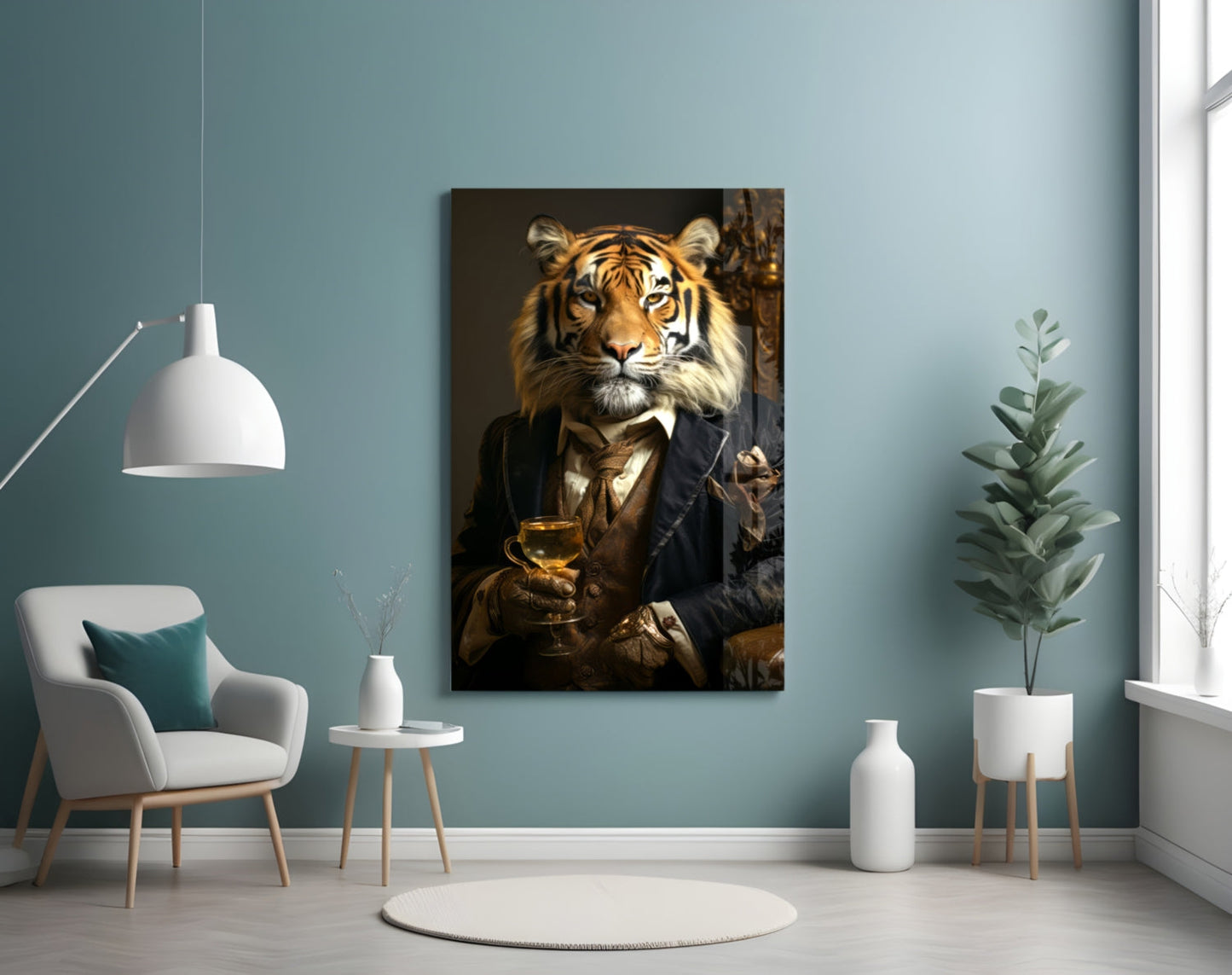 Aristocrat Tiger Gold Goblet Glass Wall Art