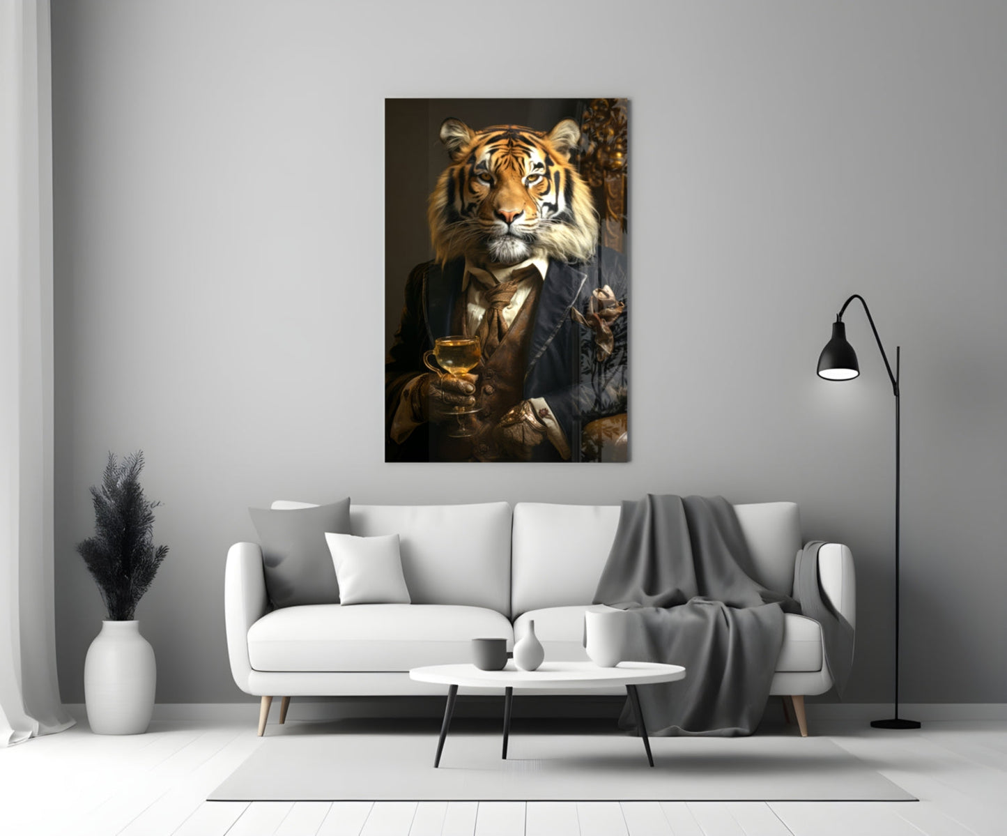 Aristocrat Tiger Gold Goblet Glass Wall Art