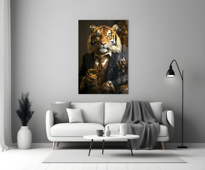 Aristocrat Tiger Gold Goblet Glass Wall Art