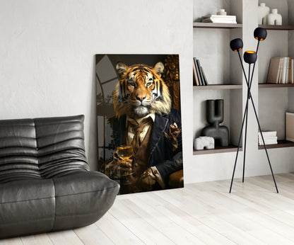 Aristocrat Tiger Gold Goblet Glass Wall Art