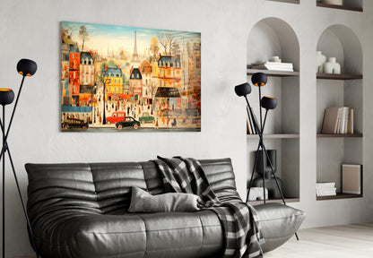 Paris City Life Glass Wall Art