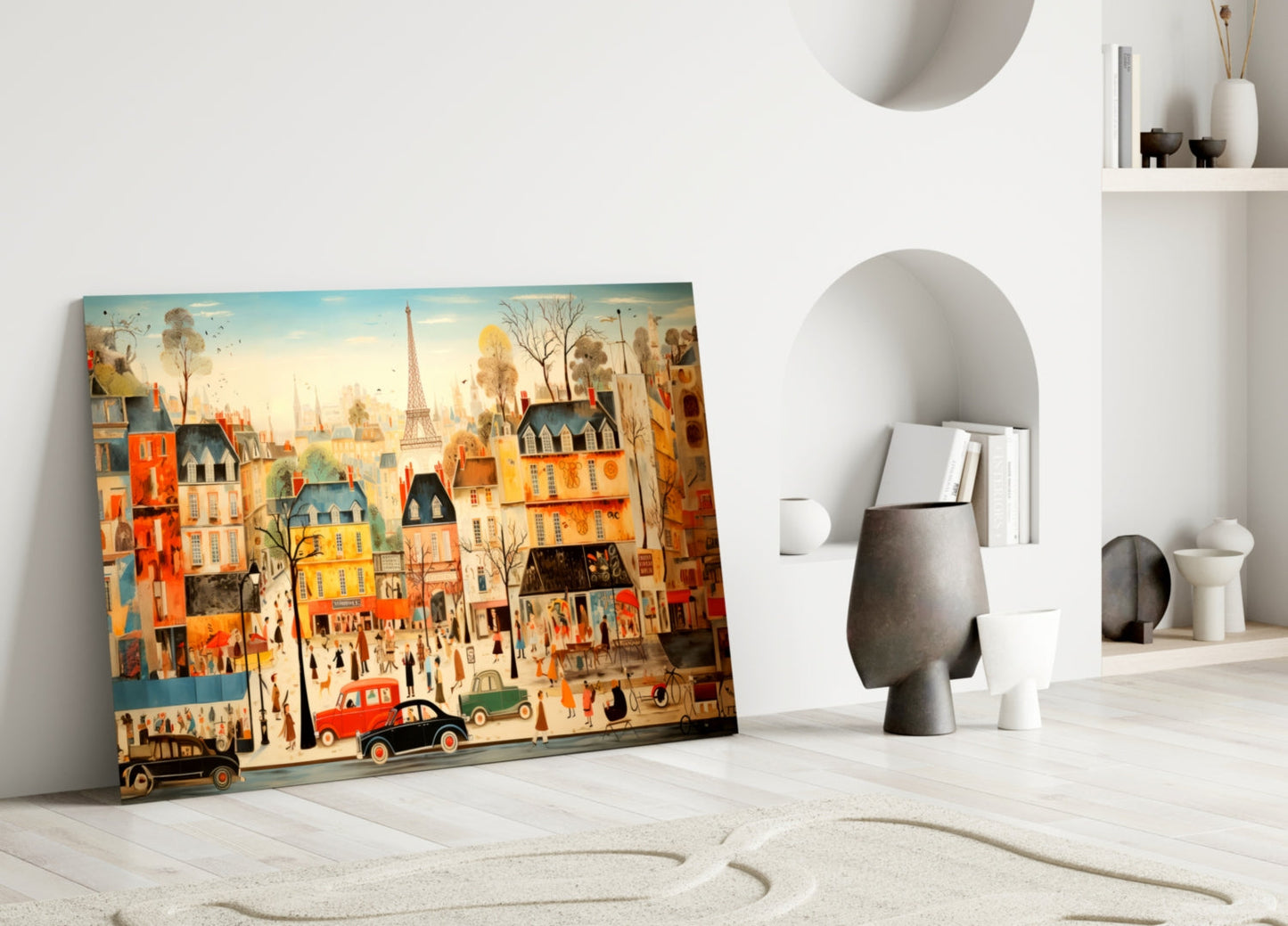 Paris City Life Glass Wall Art