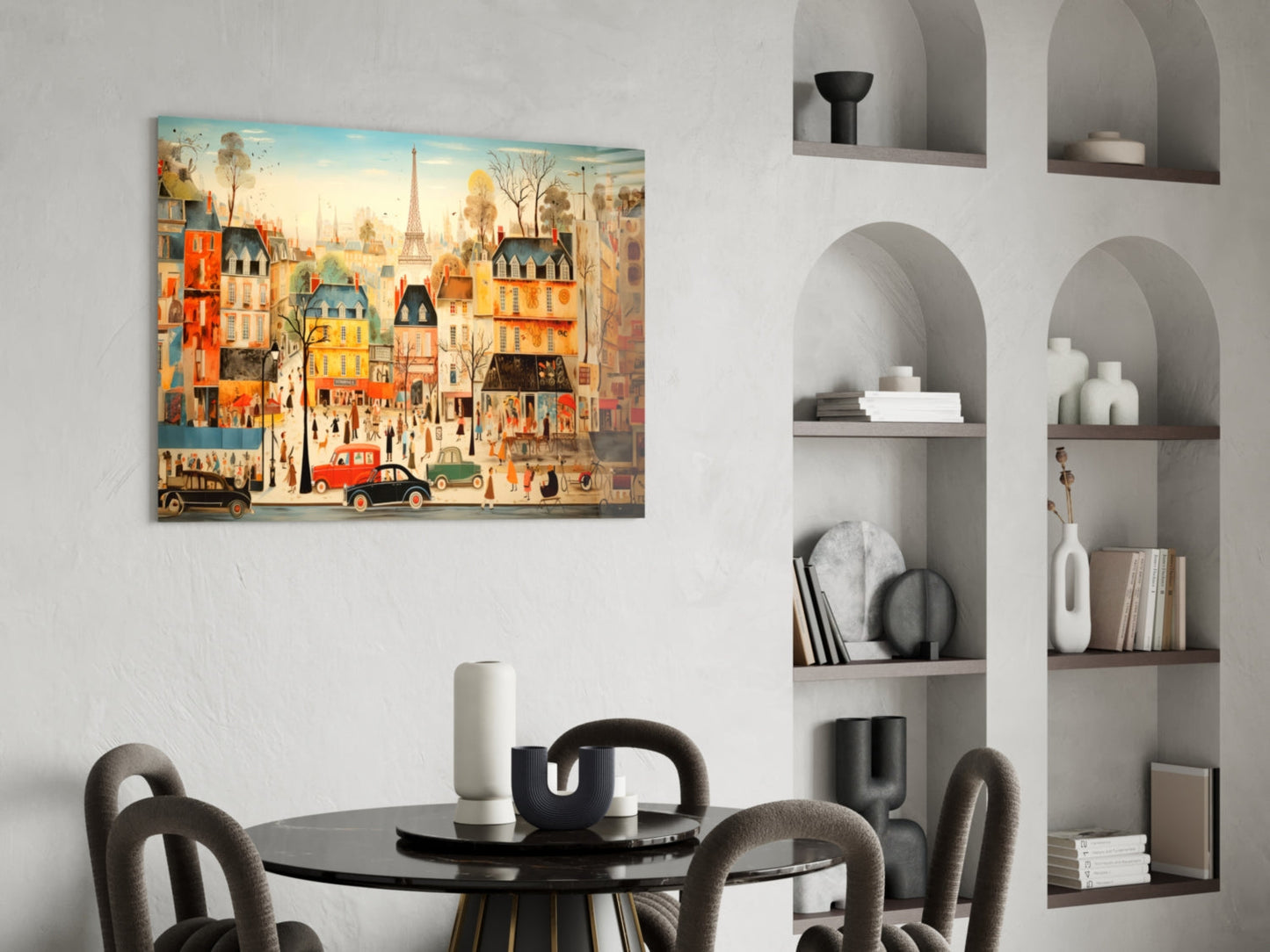 Paris City Life Glass Wall Art