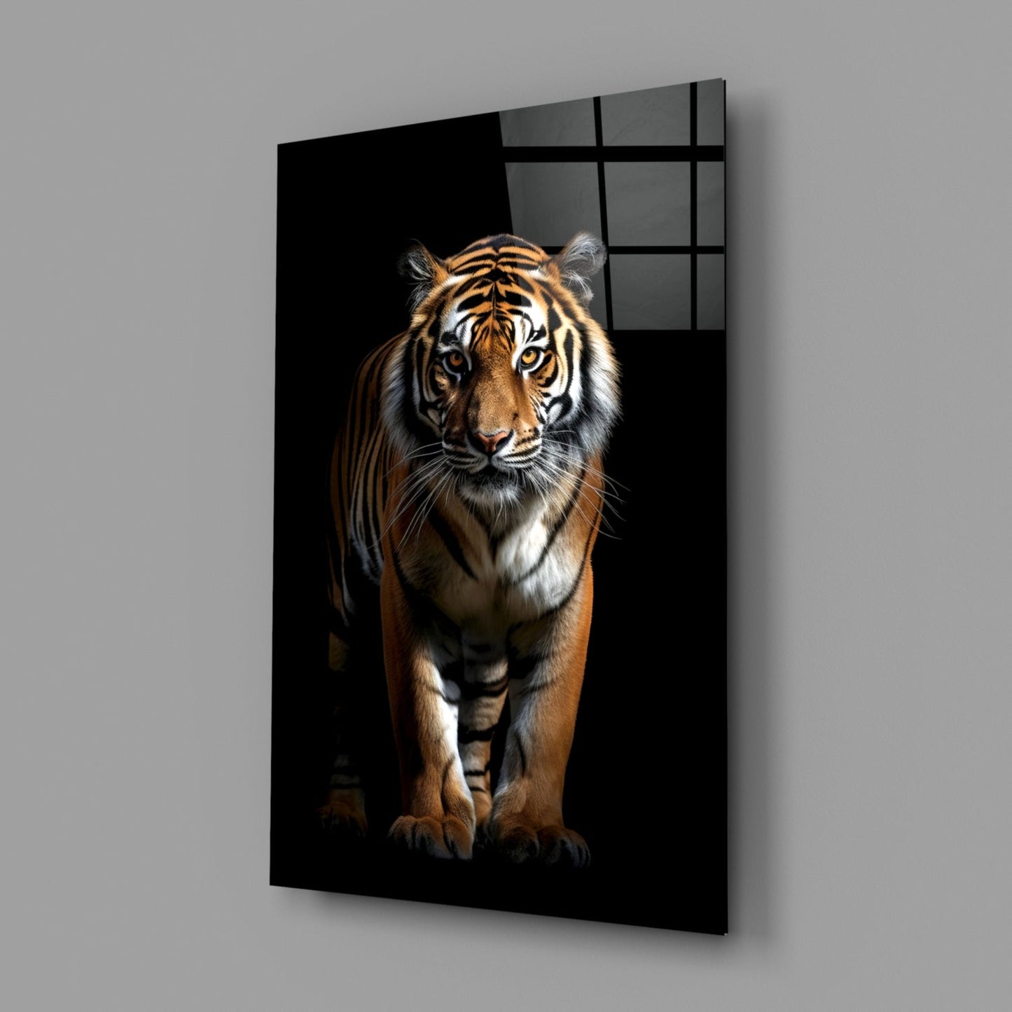 Tiger Glass Wall Art - Cinematic Wildlife Decor