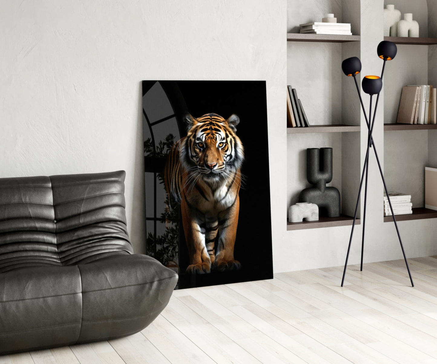 Tiger Glass Wall Art - Cinematic Wildlife Decor