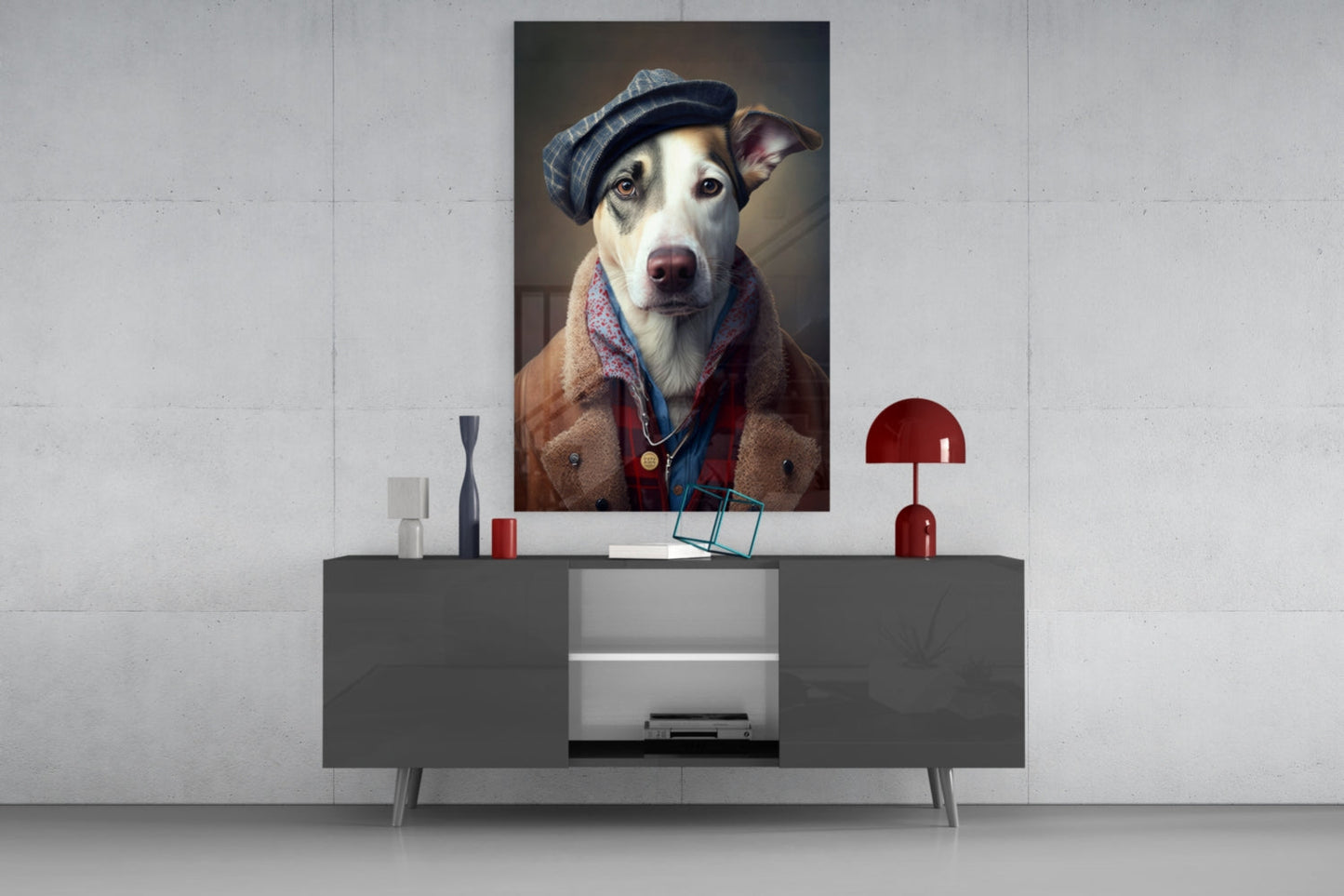 Dog Vogue Glass Wall Art