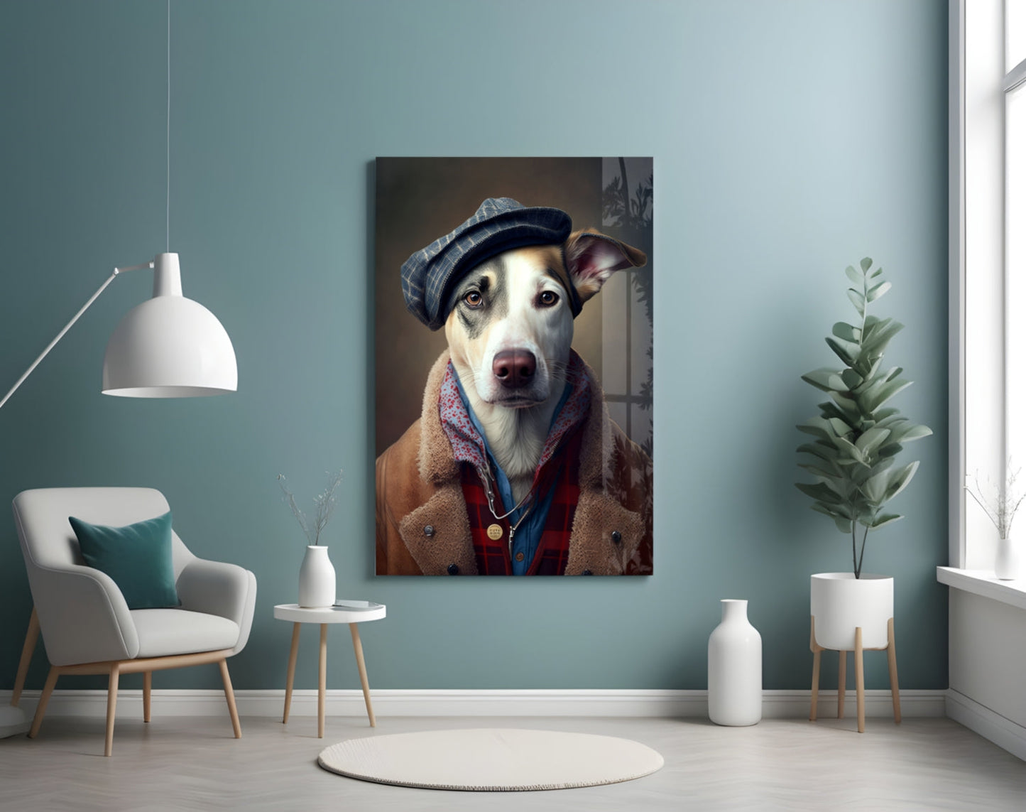 Dog Vogue Glass Wall Art