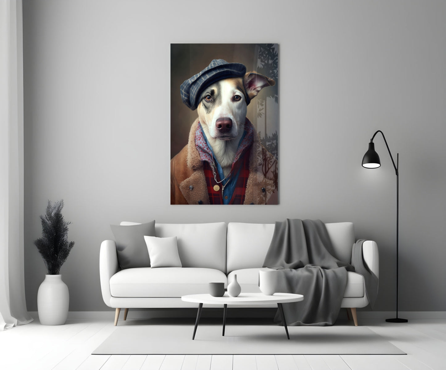 Dog Vogue Glass Wall Art