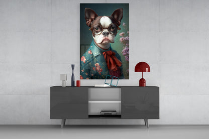 Dog Vogue Glass Wall Art