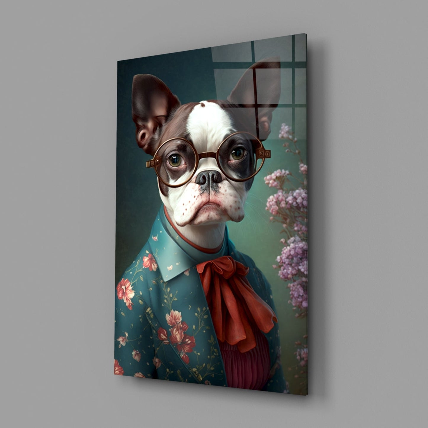 Dog Vogue Glass Wall Art