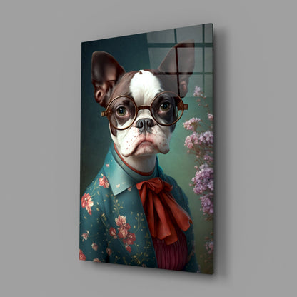Dog Vogue Glass Wall Art