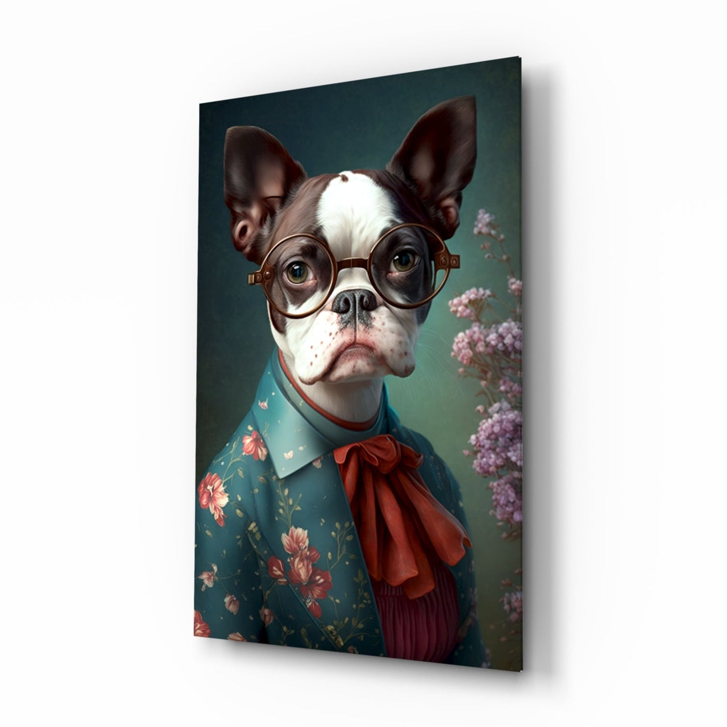 Dog Vogue Glass Wall Art