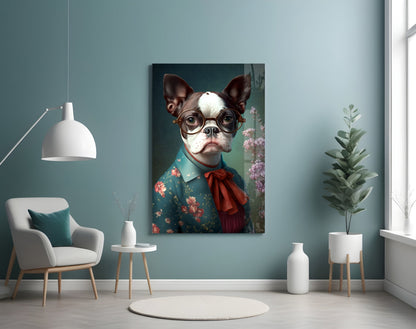 Dog Vogue Glass Wall Art