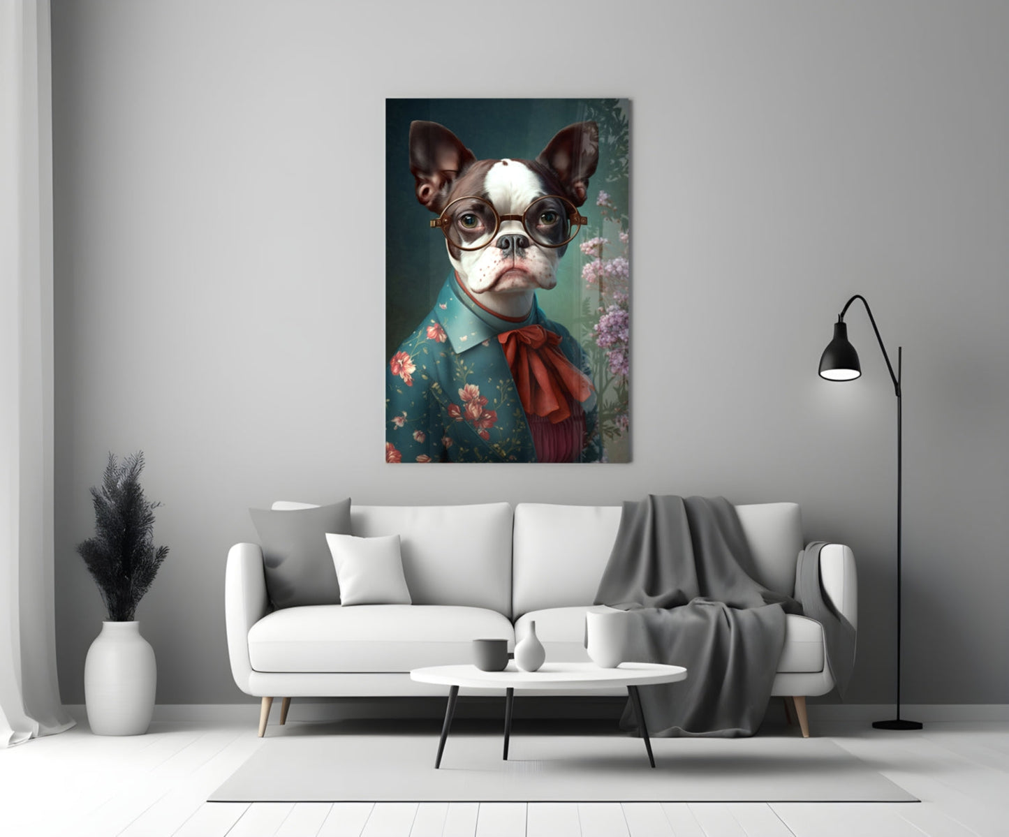 Dog Vogue Glass Wall Art