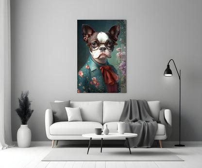 Dog Vogue Glass Wall Art