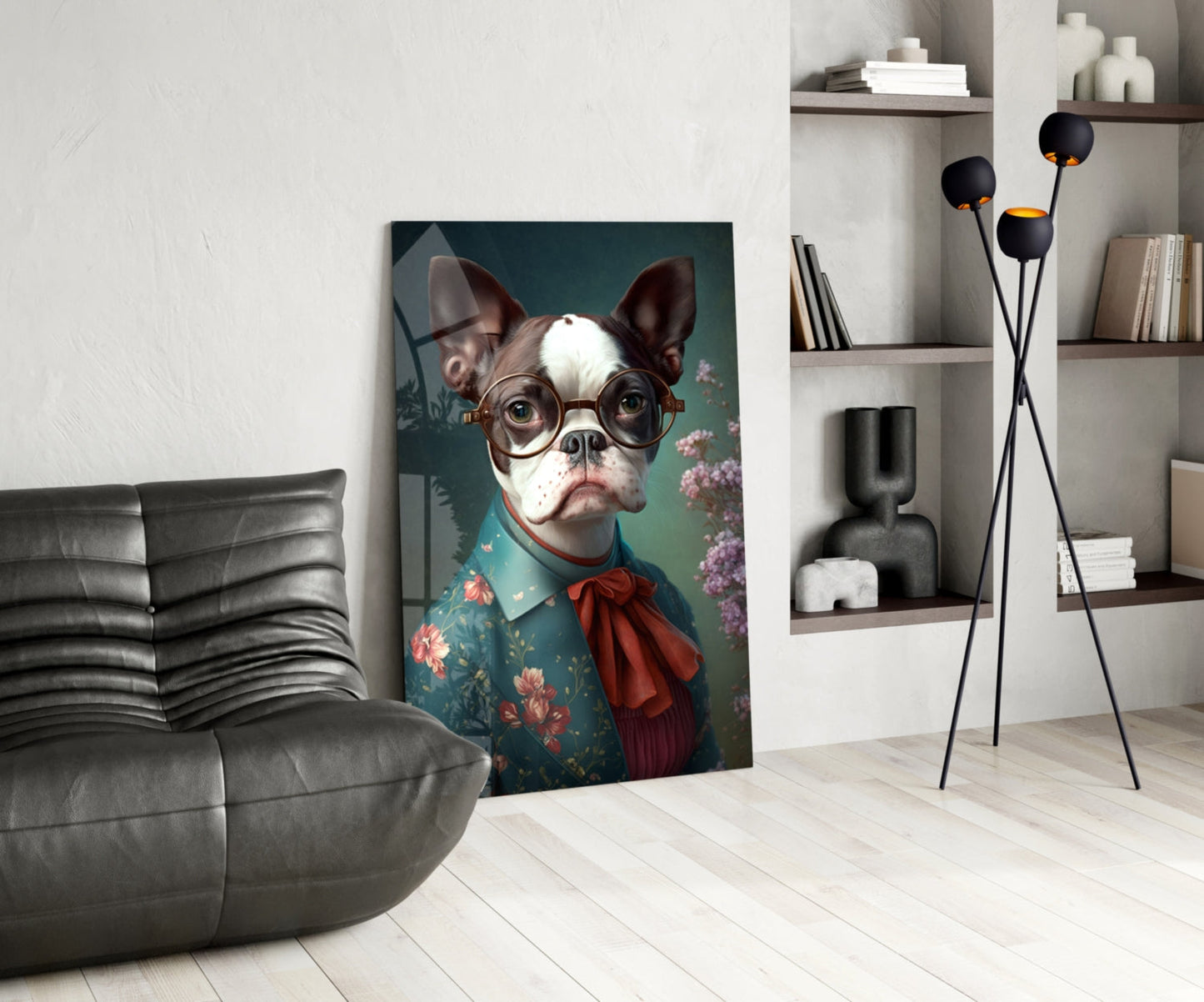 Dog Vogue Glass Wall Art