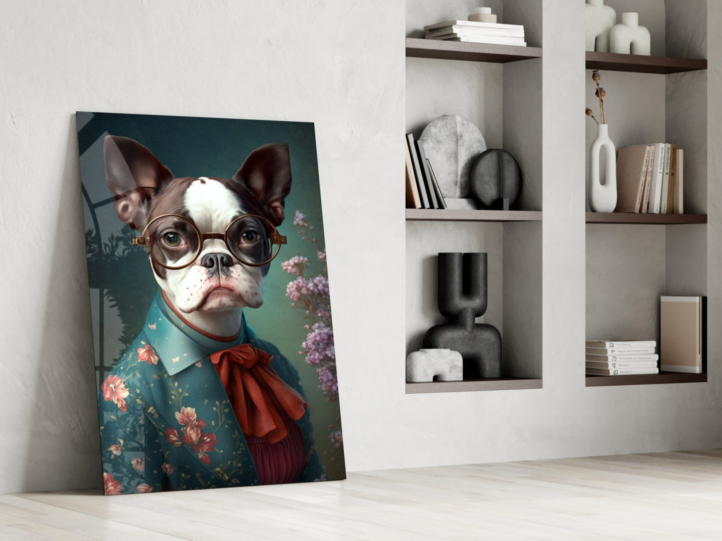 Dog Vogue Glass Wall Art