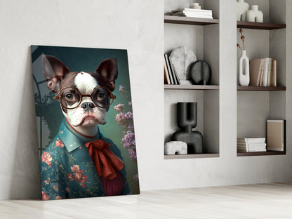 Dog Vogue Glass Wall Art