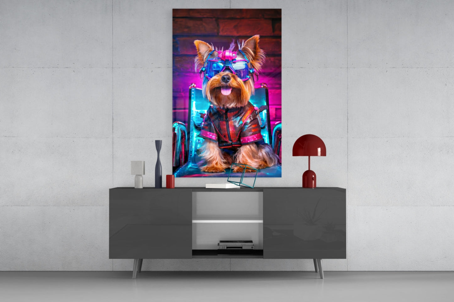 Hip Dog Glass Wall Art