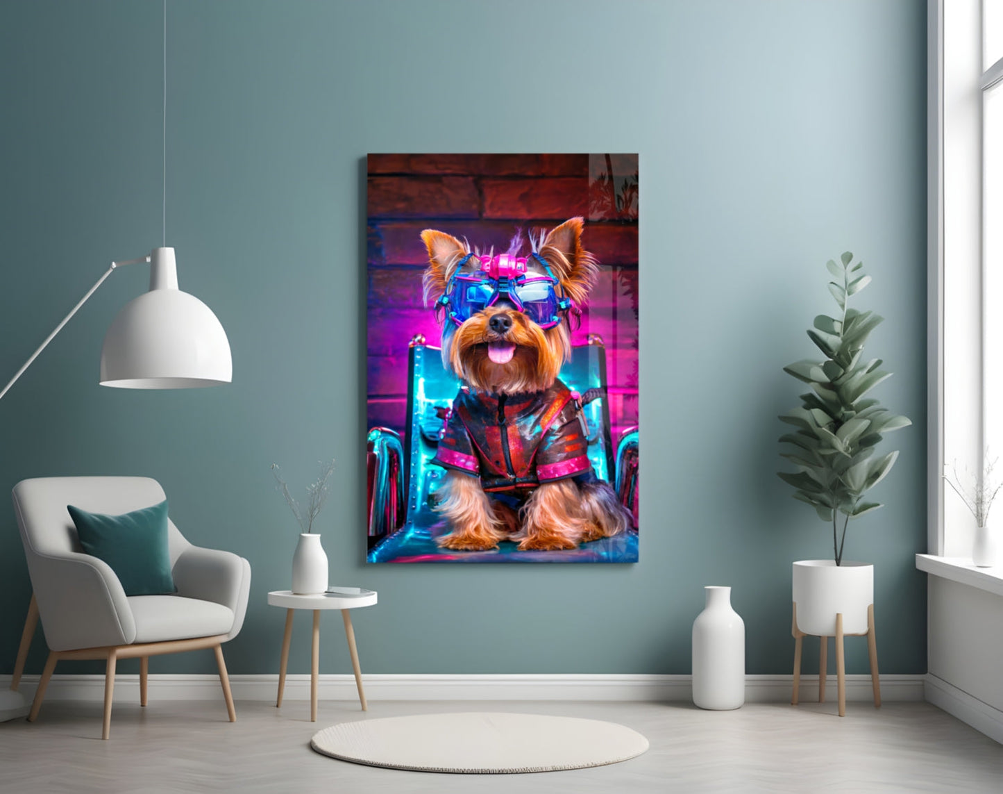 Hip Dog Glass Wall Art