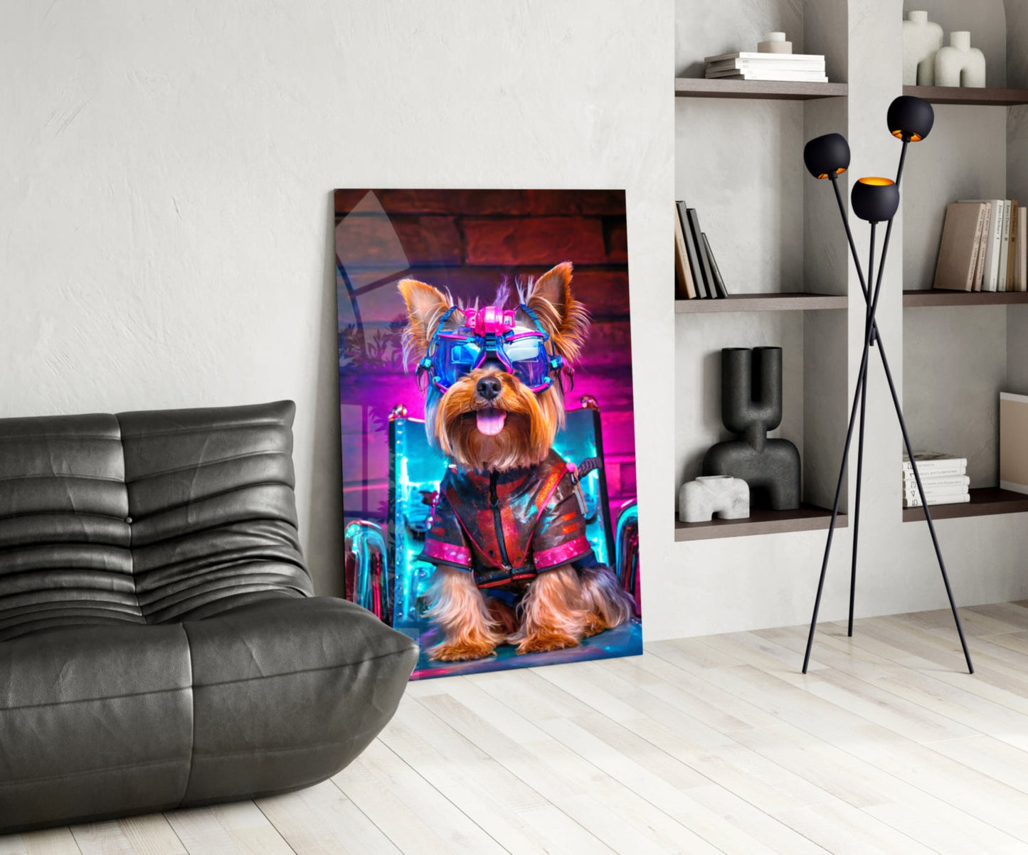 Hip Dog Glass Wall Art