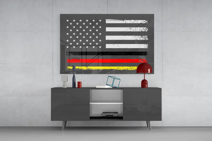USA - Germany Flag Glass Wall Art