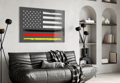 USA - Germany Flag Glass Wall Art