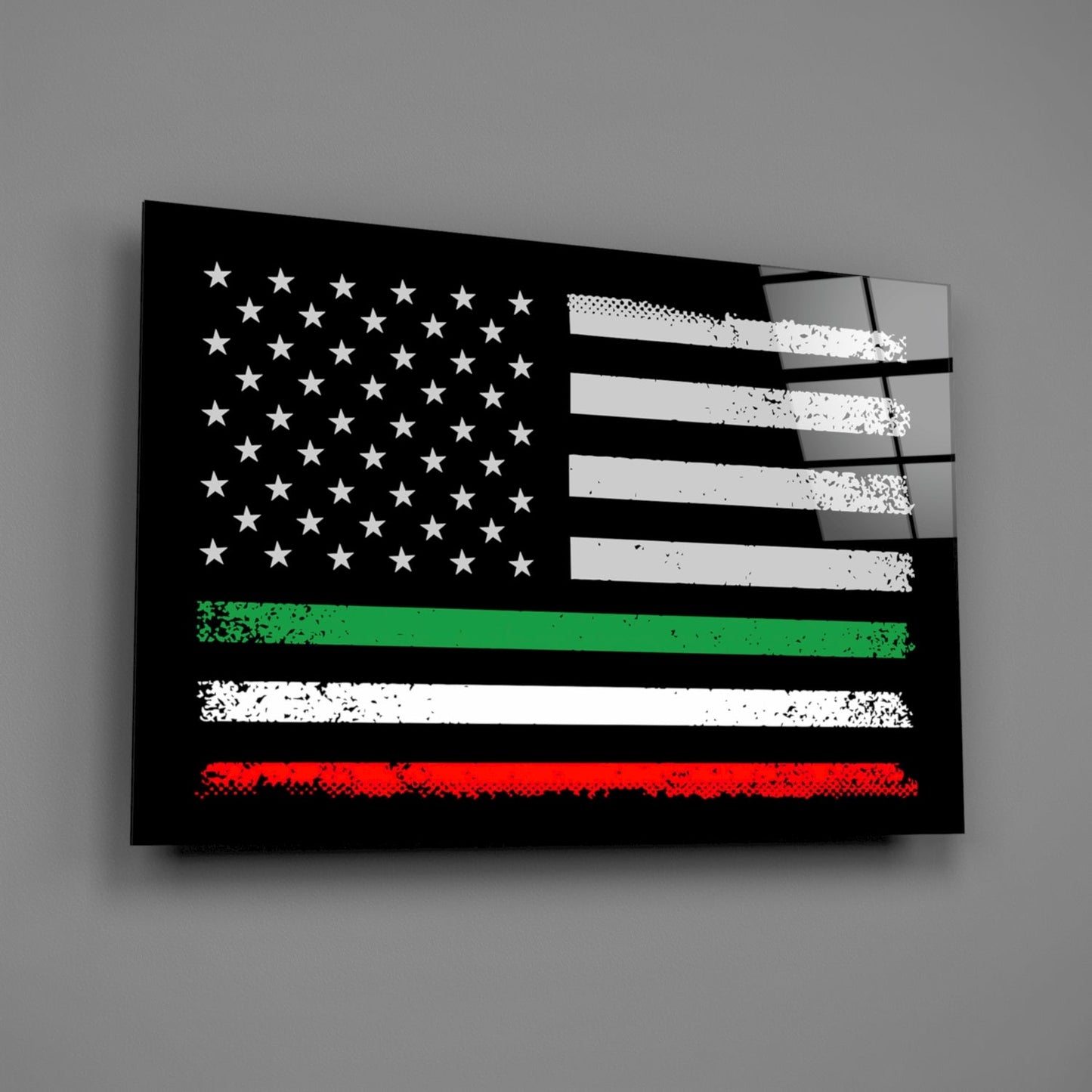 USA-Italia Flag Glass Wall Art