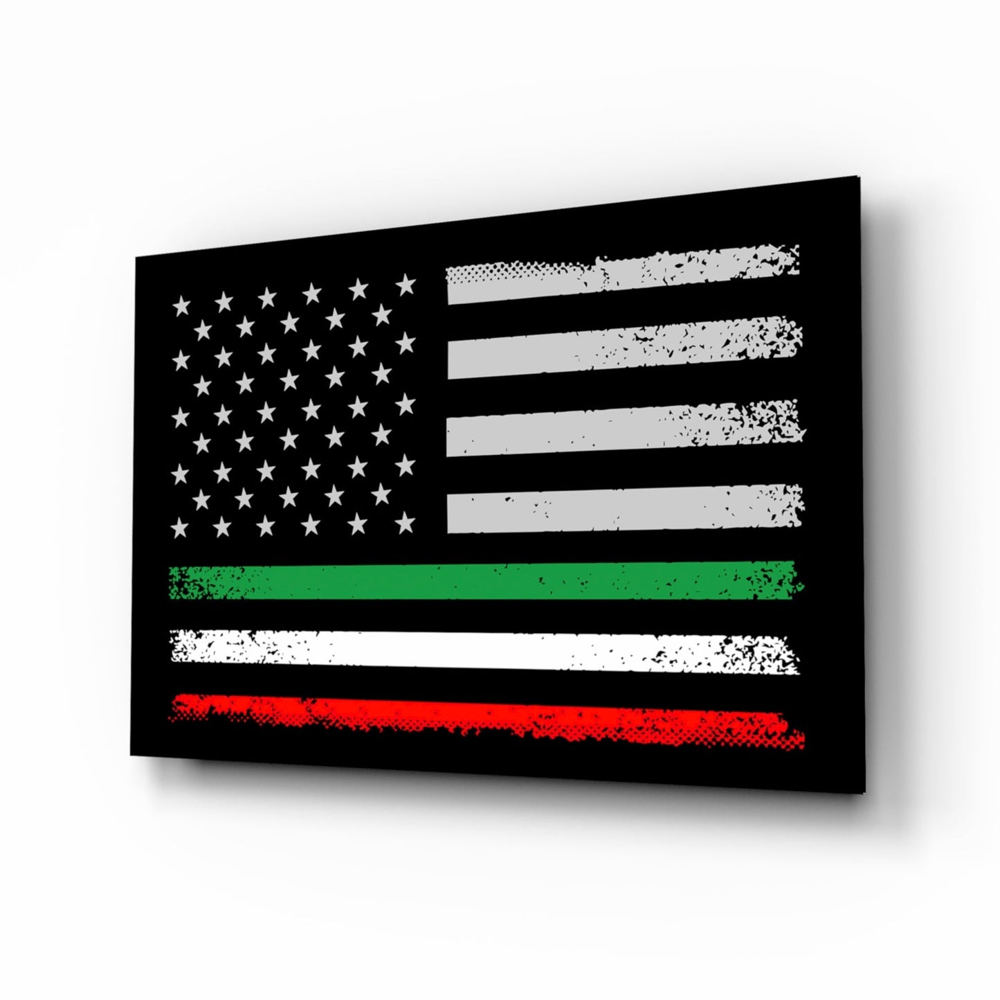 USA-Italia Flag Glass Wall Art