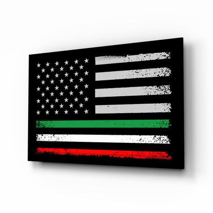 USA-Italia Flag Glass Wall Art