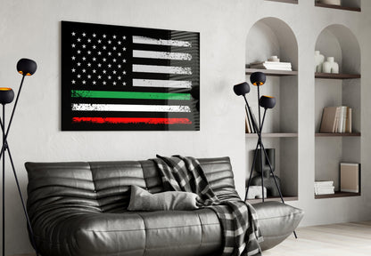 USA-Italia Flag Glass Wall Art