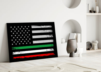 USA-Italia Flag Glass Wall Art