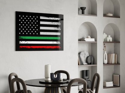 USA-Italia Flag Glass Wall Art