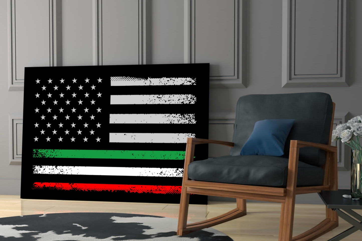 USA-Italia Flag Glass Wall Art
