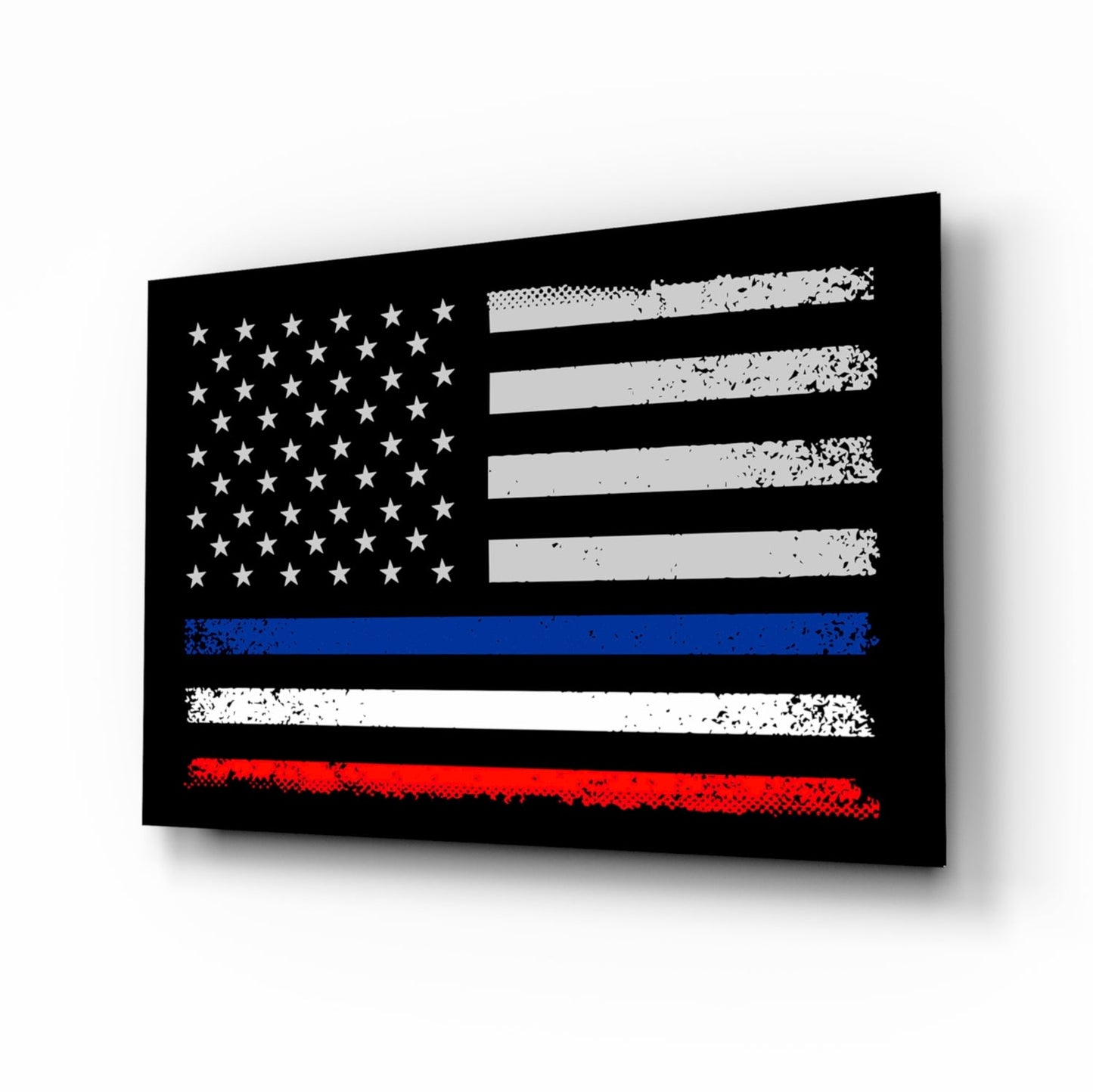 USA France Flag Glass Wall Art