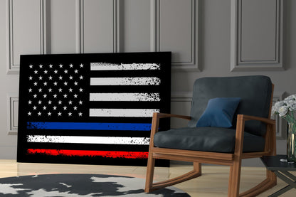 USA France Flag Glass Wall Art