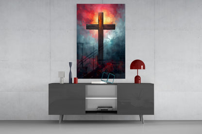 Cross Glass Wall Art