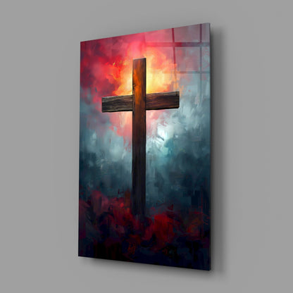 Cross Glass Wall Art