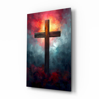 Cross Glass Wall Art