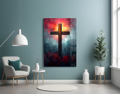 Cross Glass Wall Art