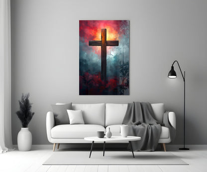 Cross Glass Wall Art